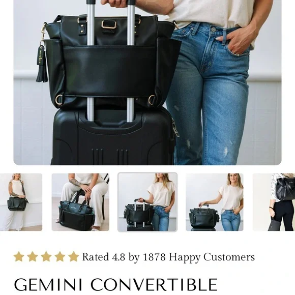 Travel Tote 
GEMINI CONVERTIBLE BACKPACK BLACK - Picture 10 of 12